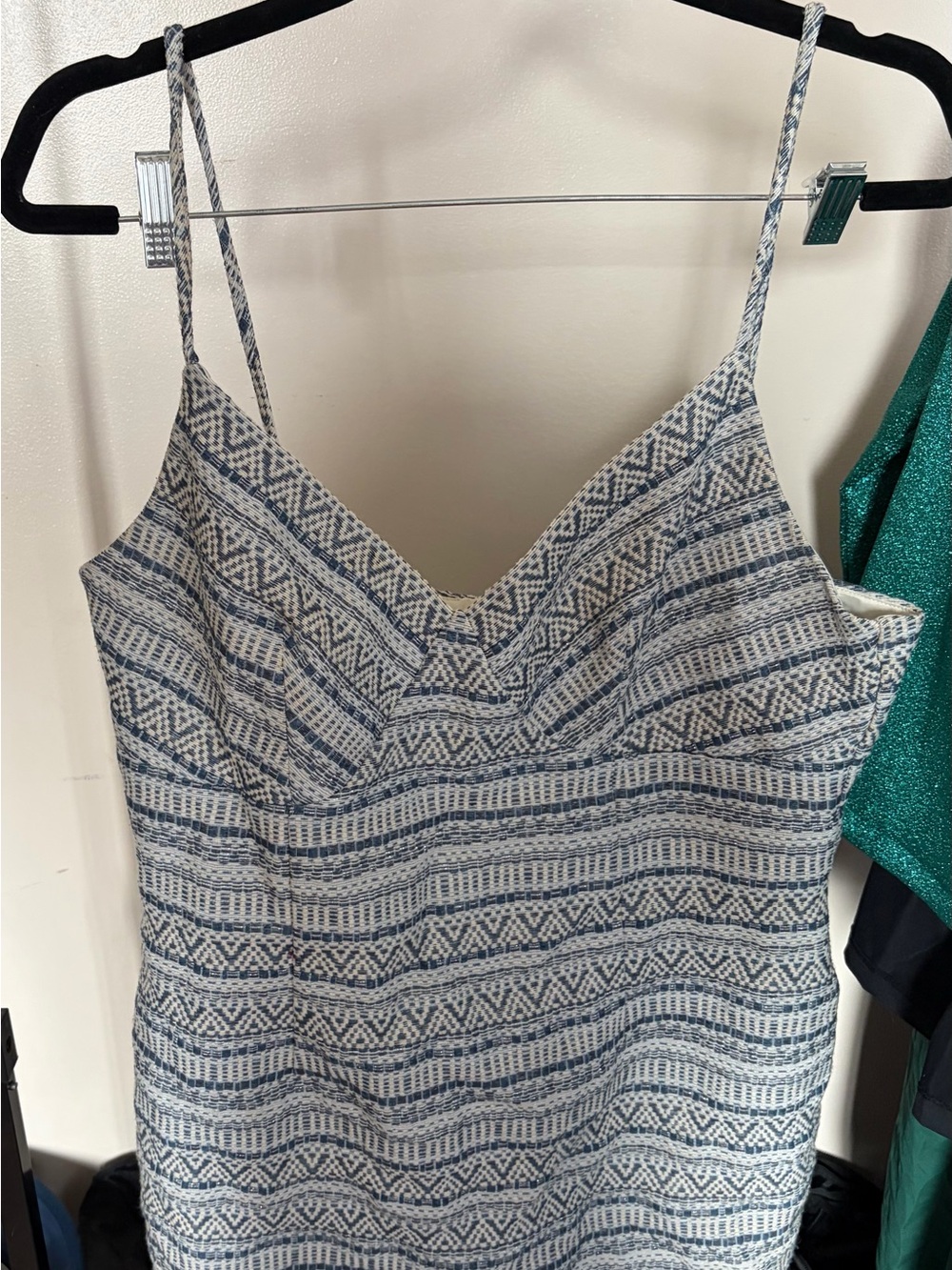 Forever New Blue & White Patterned Spaghetti Strap Cami